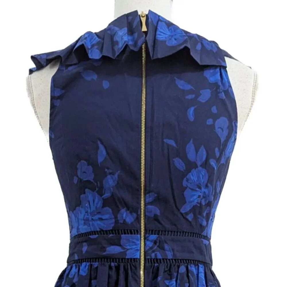 Kate Spade Hibiscus Ruffle V-Neck Dress